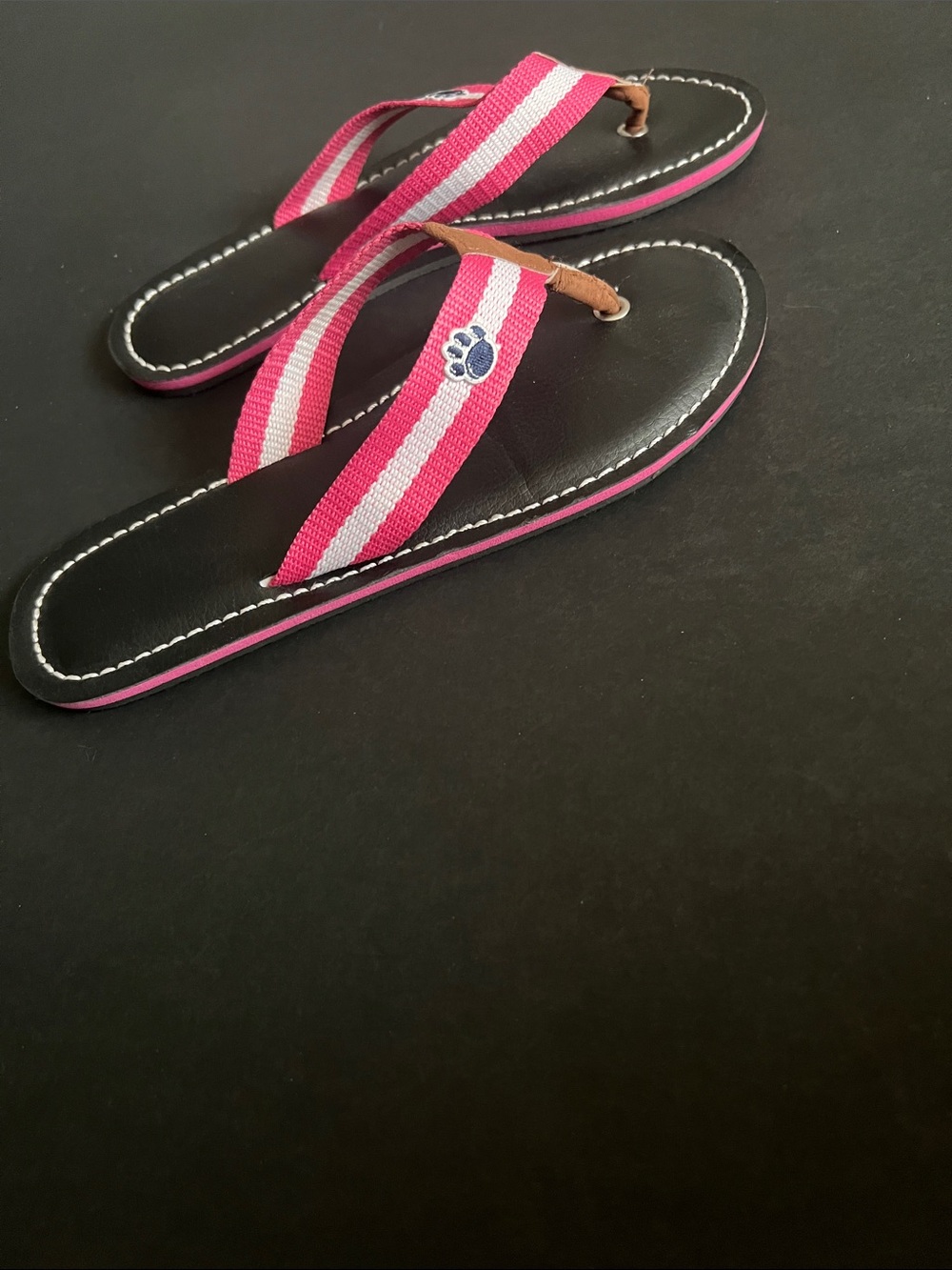 Penn State Women’s Pink Striped Canvas Flip Flops